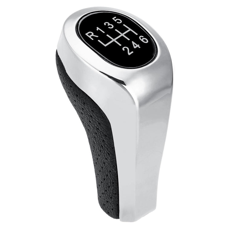 Matte Silver 6-Speed Gear Shift Knob for BMW - Premium Leather & Metal Design