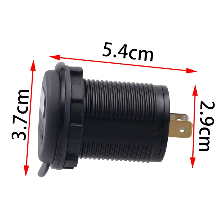 Universal Car Single Port USB Charger Power Outlet Adapter 2.1A 5V IP66 with LED Digital Voltmeter + 60cm Cable, 2.1A + 60cm Cable(Blue Light), 2.1A + 60cm Cable, 2.1A + 60cm Cable(Red Light)