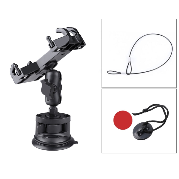 Versatile Suction Cup Phone Mount with Tripod Adapter, Steel Safety Tether & Secure Buckle