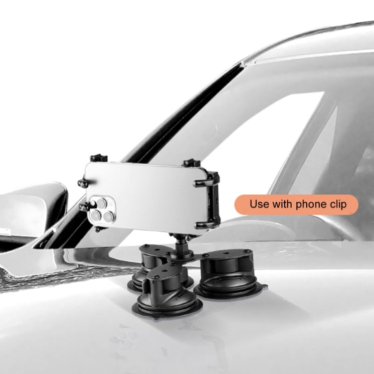Versatile Suction Cup Phone Mount with Tripod Adapter, Steel Safety Tether & Secure Buckle