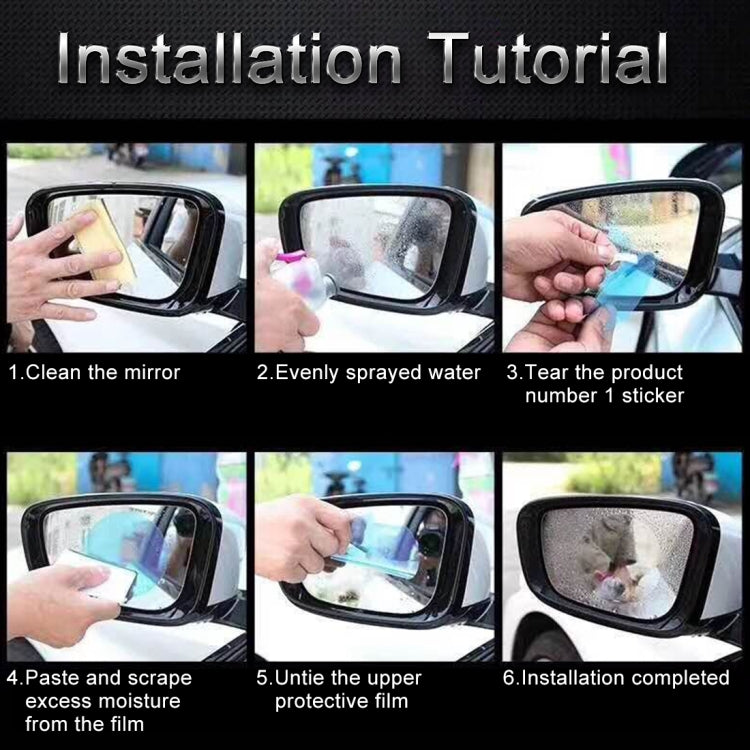 Car PET Rearview Mirror Protective Window Clear Anti-fog Waterproof Rain Shield Film, For Infiniti QX50, For Infiniti Q50, For Infiniti Q50L, For Infiniti QX60, For Infiniti QX30, For Porsche Macan 2014-2017, For Porsche Panamera