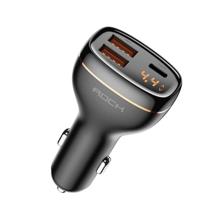 ROCK C301 60W Smart Digital Display Three Ports Car Charger, C301