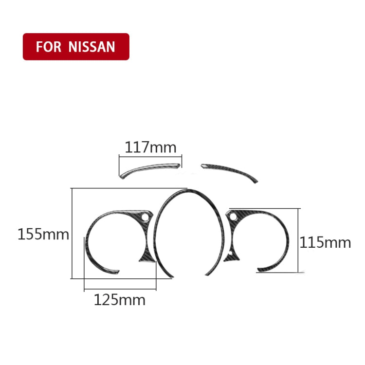 5-in-1 Carbon Fibre Speed Dashboard Decor Stickers for Nissan 370Z Z34 (2009 Onwards) - Universal Fit for Left and Right Drive