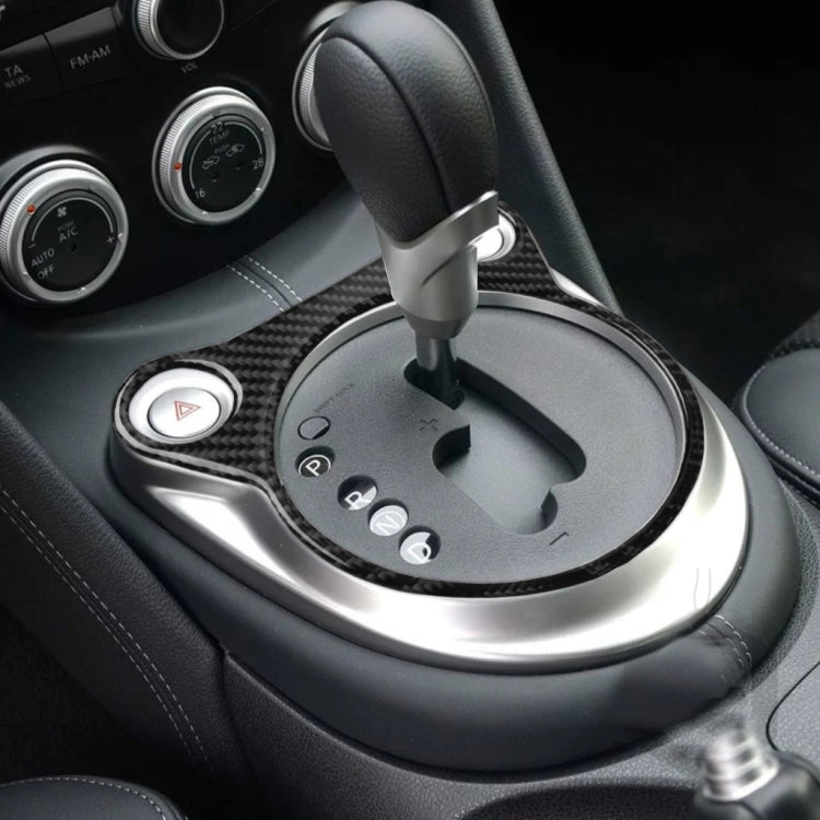 Carbon Fibre Gear Position Console Panel Decorative Sticker for Nissan 370Z Z34 (2009 Onwards) – Universal Fit for Left and Right Drive