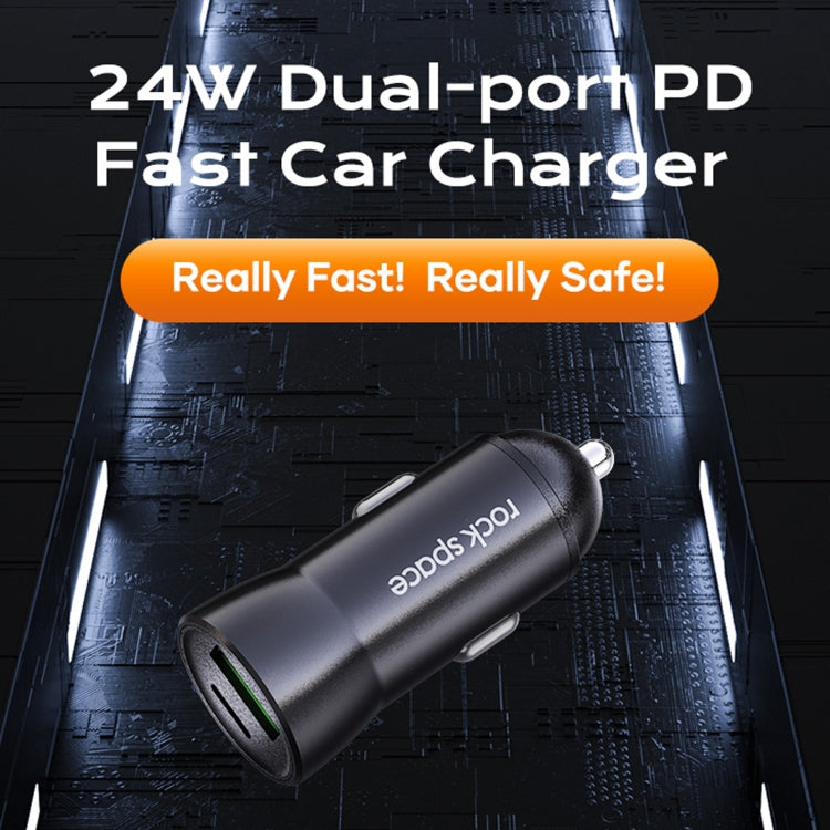 ROCK Space H12 PD 20W Type-C / USB-C + USB Fast Charging Car Charger, H12