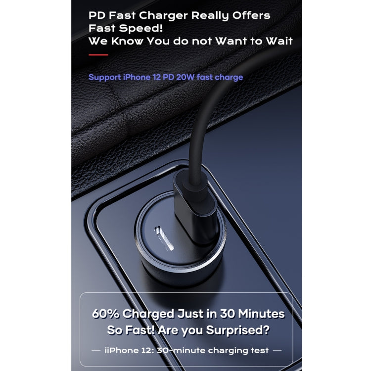 ROCK Space H12 PD 20W Type-C / USB-C + USB Fast Charging Car Charger, H12