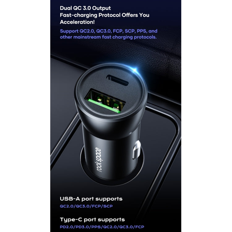 ROCK Space H12 PD 20W Type-C / USB-C + USB Fast Charging Car Charger, H12