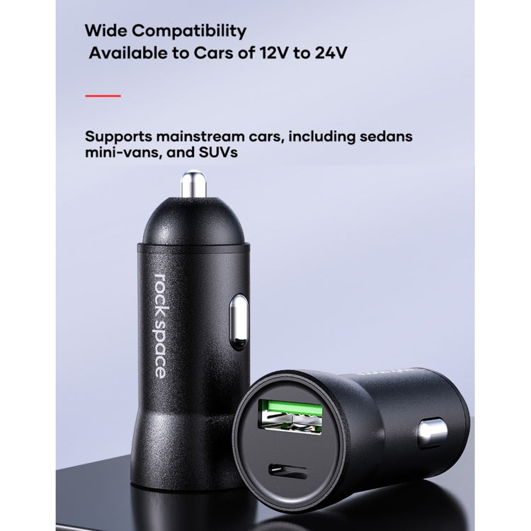 ROCK Space H12 PD 20W Type-C / USB-C + USB Fast Charging Car Charger, H12