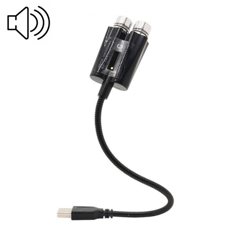 Car Two-color USB Star Dome Light Atmosphere Laser Projection Decorative Light, Voice Control Version