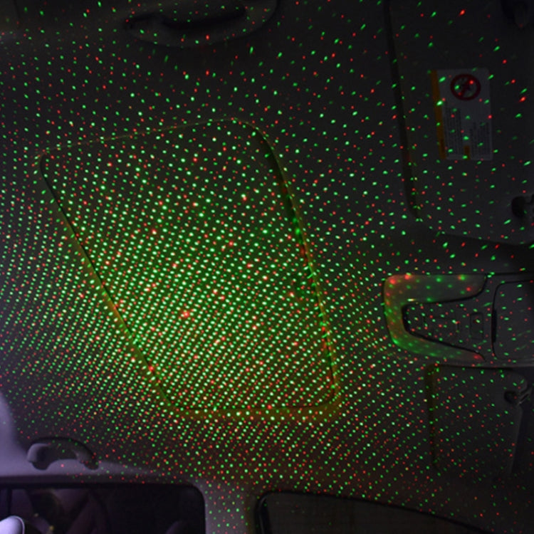 Car Two-color USB Star Dome Light Atmosphere Laser Projection Decorative Light, Voice Control Version