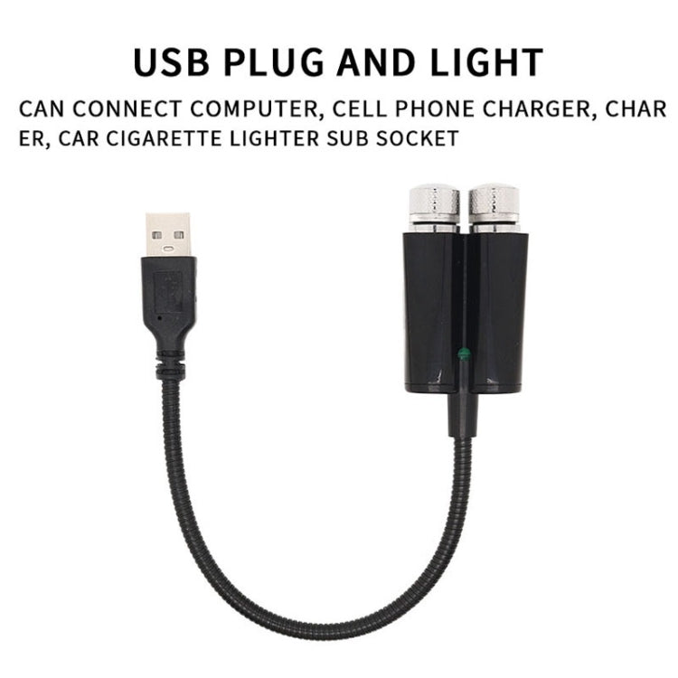 Car Two-color USB Star Dome Light Atmosphere Laser Projection Decorative Light, Voice Control Version