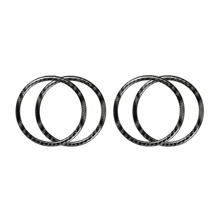Carbon Fibre Door Horn Ring Decorative Sticker for Mercedes-Benz C Class W205 C180 C200 C300 GLC - Universal Fit for Left and Right Drive