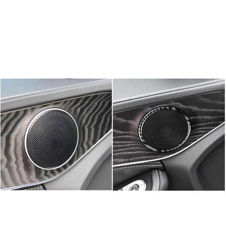 Carbon Fibre Door Horn Ring Decorative Sticker for Mercedes-Benz C Class W205 C180 C200 C300 GLC - Universal Fit for Left and Right Drive