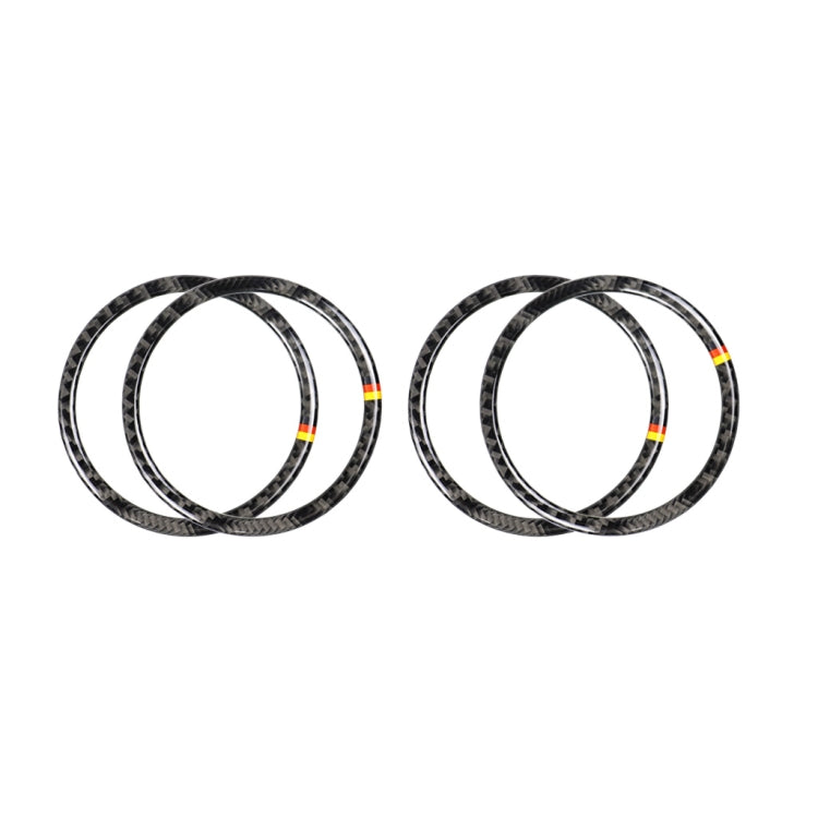 Carbon Fibre Door Horn Ring Decorative Sticker for Mercedes-Benz C Class W205 C180 C200 C300 GLC - Universal Fit for Left and Right Drive
