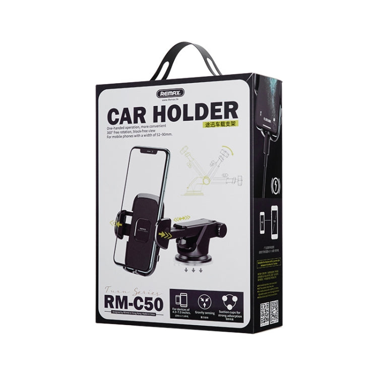 Remax RM-C50 Tuxn Series Car Phone Mount - Adjustable Holder for Easy One-Handed Use