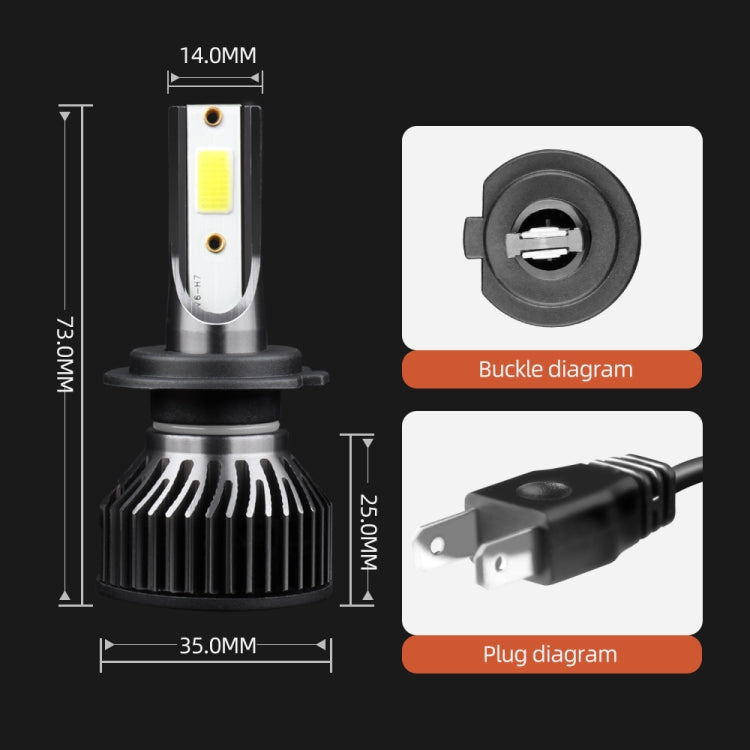 2 PCS DC9-36V / 25W / 6000K / 2500LM IP68 Waterproof Car LED Headlight