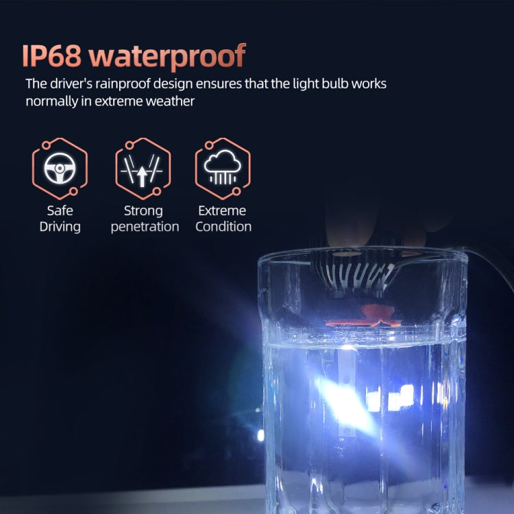 2 PCS DC9-36V / 25W / 6000K / 2500LM IP68 Waterproof Car LED Headlight