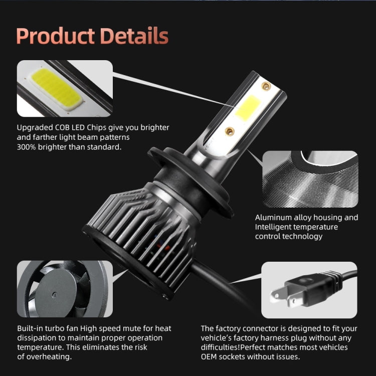 2 PCS DC9-36V / 25W / 6000K / 2500LM IP68 Waterproof Car LED Headlight