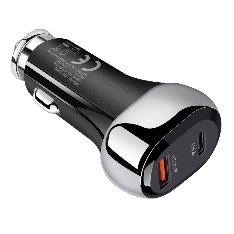 YSY-312PD QC3.0 USB + PD 18W USB-C / Type-C Dual Ports Fast Charging Car Charger, PD 18W