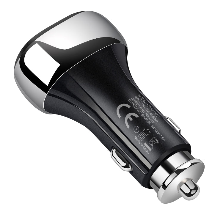 YSY-312PD QC3.0 USB + PD 18W USB-C / Type-C Dual Ports Fast Charging Car Charger, PD 18W