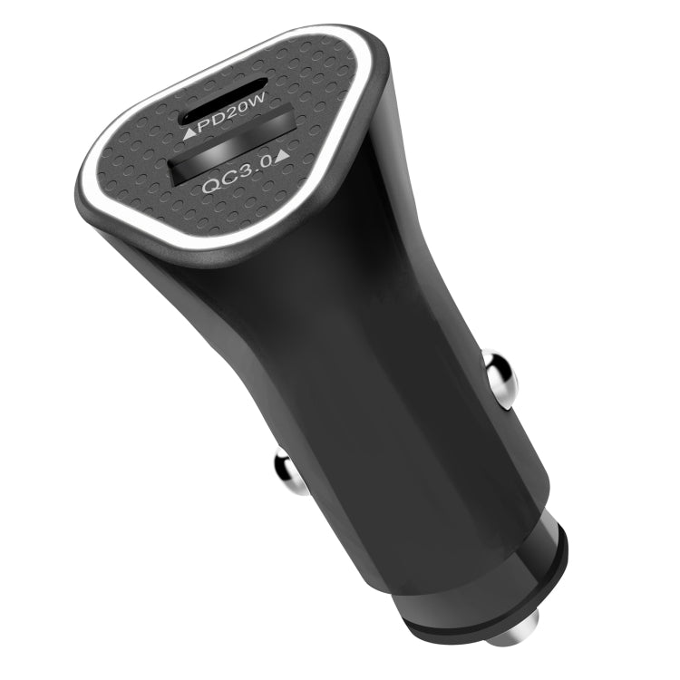 YSY-313PD20W QC3.0 USB + PD 20W USB-C / Type-C Triangle Dual Ports Fast Charging Car Charger, Car Charger