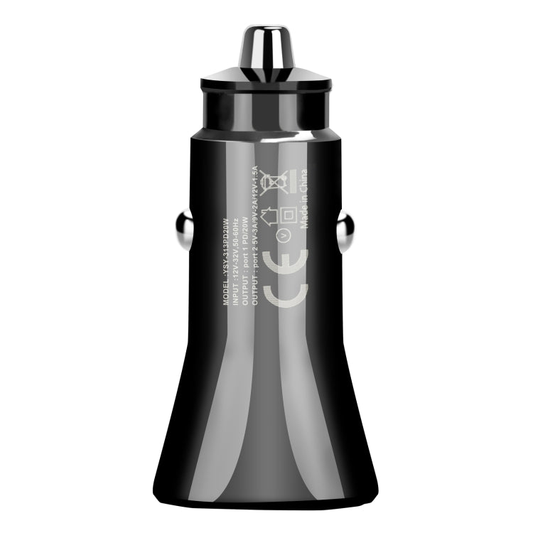 YSY-313PD20W QC3.0 USB + PD 20W USB-C / Type-C Triangle Dual Ports Fast Charging Car Charger, Car Charger