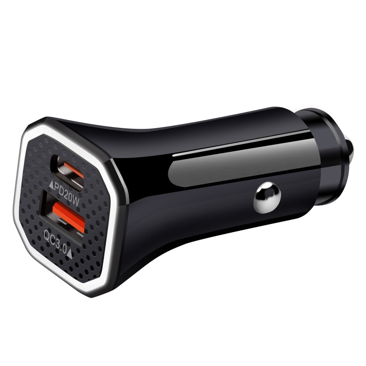 YSY-316PD20W QC3.0 USB + PD 20W USB-C / Type-C Polygon Dual Ports Fast Charging Car Charger, Car Charger