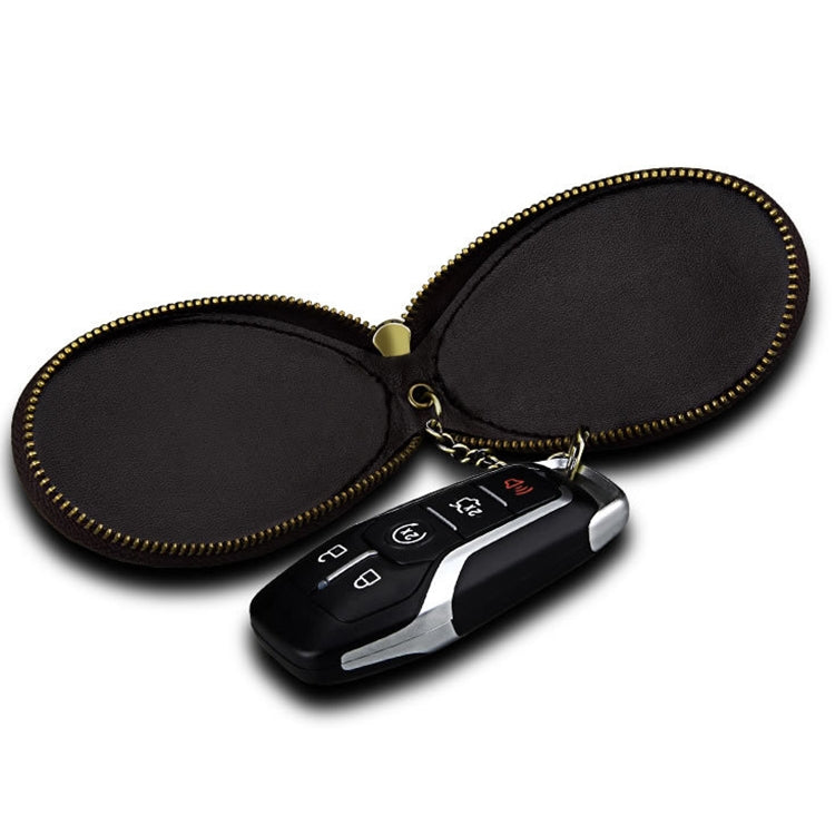 Heritage Leather Universal Car Key Pouch with Zipper Closure