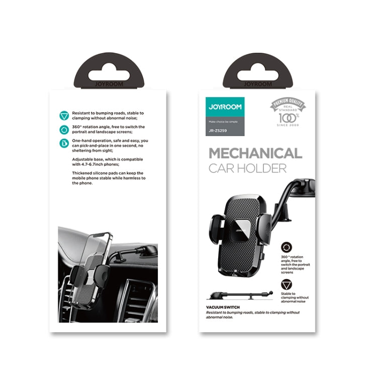JOYROOM JR-ZS259 360-Degree Rotating Mechanical Car Phone Holder with Long Arm Sucker