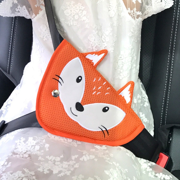 Car Child Seat Belt Adjusting and Fixing Device Buttons Seat Belt Anti-strangulation Shoulder Cover, Cotton Fabric Pink Stripes, Cotton Fabric Green Stripes, Mesh Fabric Rabbit, Mesh Fabric Fox, Mesh Fabric Lion, Mesh Fabric Polar Bear