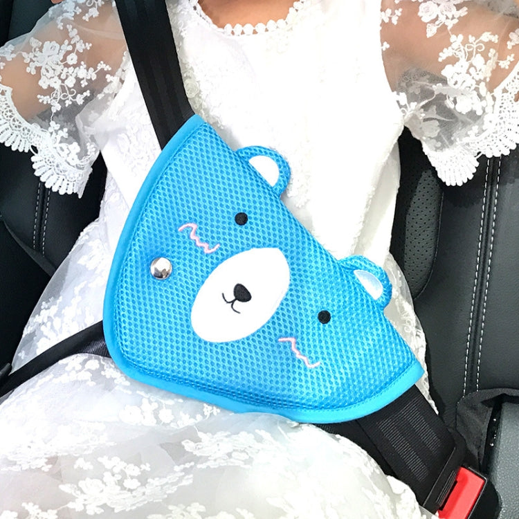 Car Child Seat Belt Adjusting and Fixing Device Buttons Seat Belt Anti-strangulation Shoulder Cover, Cotton Fabric Pink Stripes, Cotton Fabric Green Stripes, Mesh Fabric Rabbit, Mesh Fabric Fox, Mesh Fabric Lion, Mesh Fabric Polar Bear