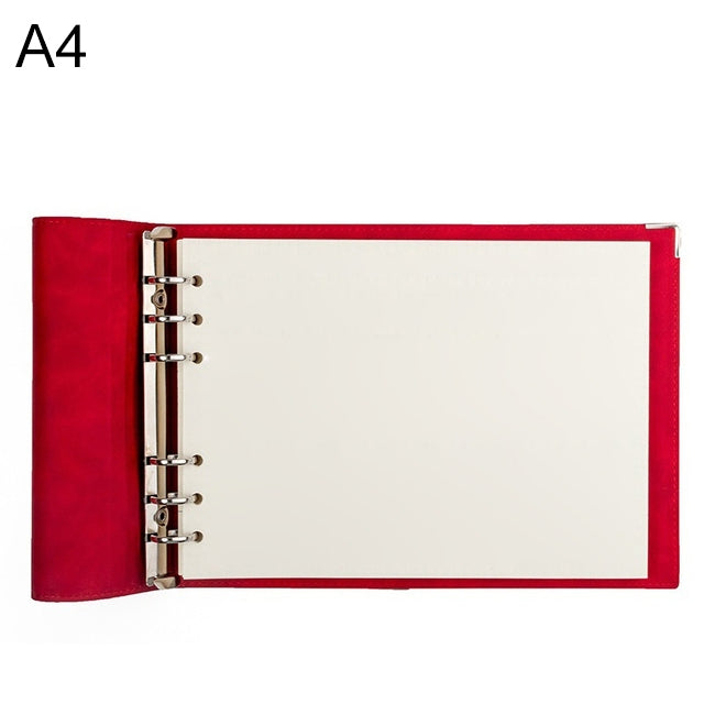 A4 Faux Leather Loose-leaf Grid Notebook