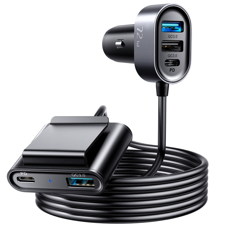 JOYROOM JR-CL05 75W 2 PD USB-C / Type-C + 3 QC 3.0 USB Fast Car Charger, JR-CL05