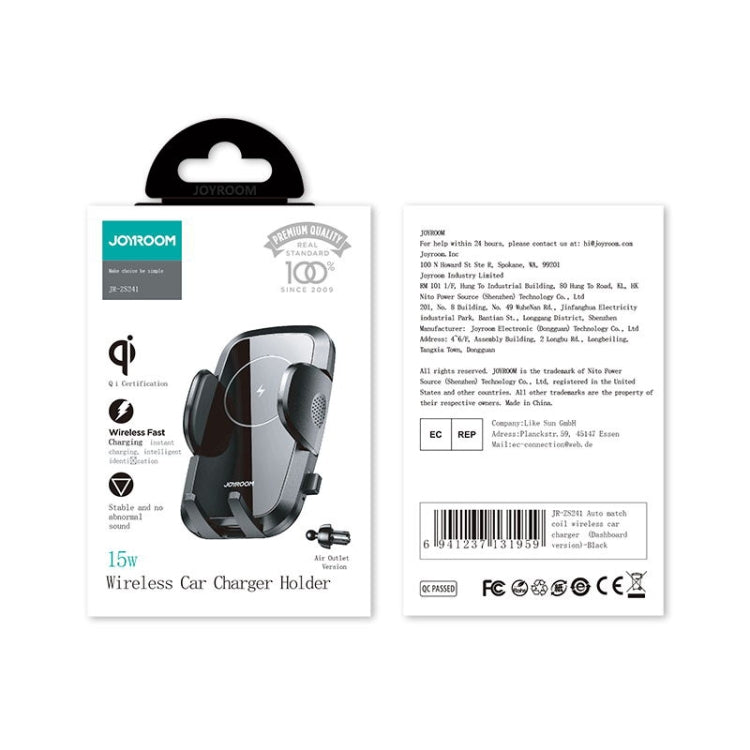 JOYROOM JR-ZS241 15W Qi Wireless Car Charger & Phone Holder - Air Vent Mount with 360° Rotation