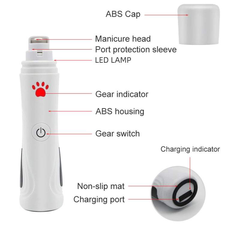 RC-306 Animal Nail Grinder USB Automatic Manicure