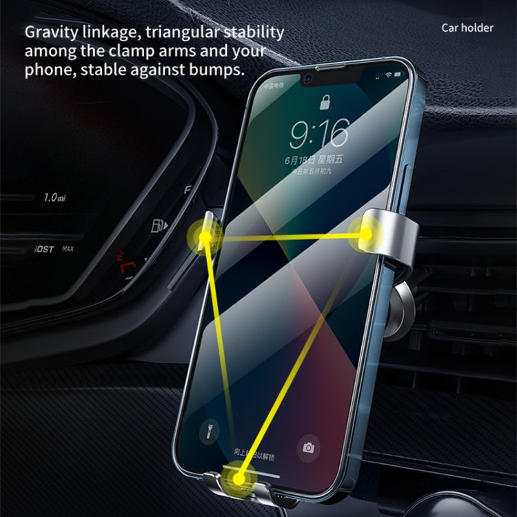 3-in-1 Metal Gravity Phone Holder with Safety Features for Your Car