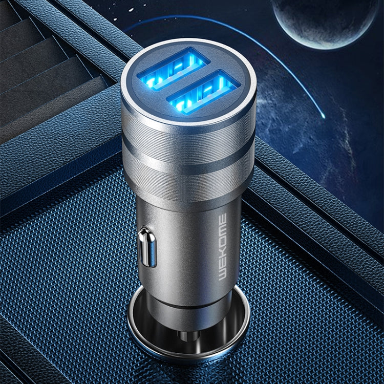 WK WP-C32 Car Youpin Series 12W DC12V-24V Dual USB Metal Car Charger, WP-C32