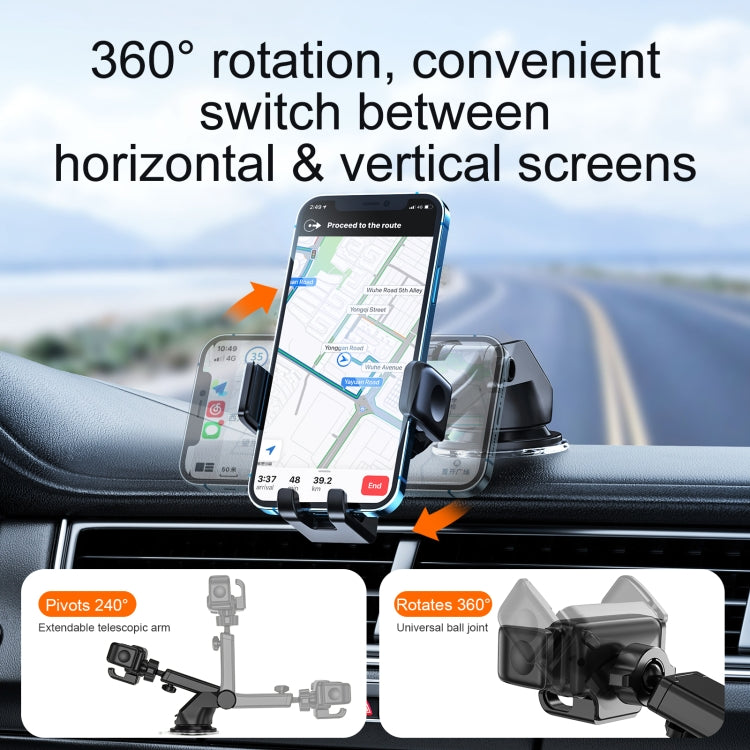 Versatile Telescopic Car Phone Holder with Non-Slip Protection