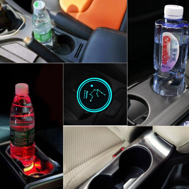 Acrylic LED Atmosphere Lamp with Car Constellation Design – Multicolour USB Charger Water Cup Groove