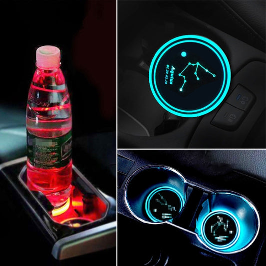 Acrylic LED Atmosphere Lamp with Car Constellation Design – Multicolour USB Charger Water Cup Groove
