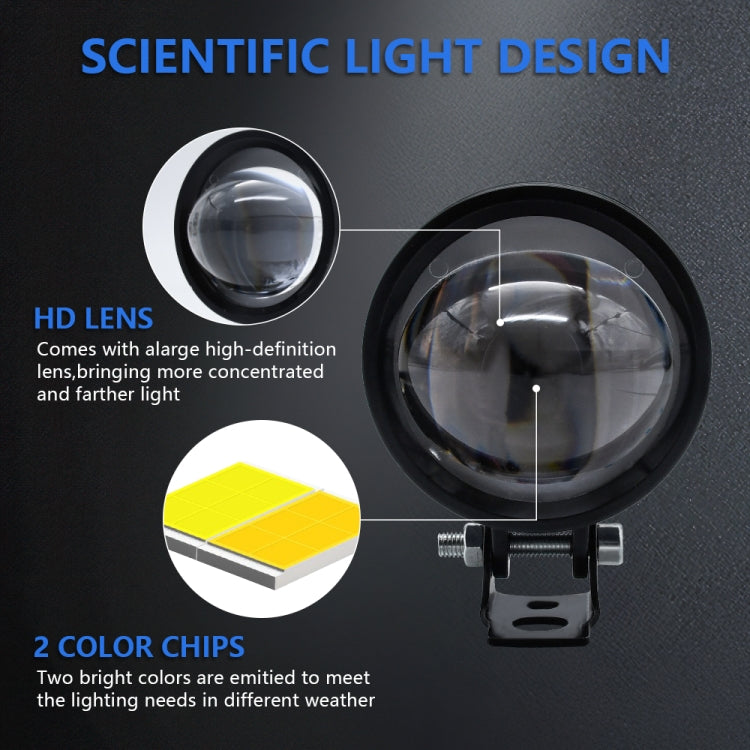 3 inch mini Fisheye Yellow and White Two-color Spotlight
