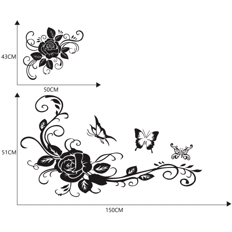 2 PCS/Set D-72 Butterfly Love Flower Pattern Car Modified Decorative Sticker