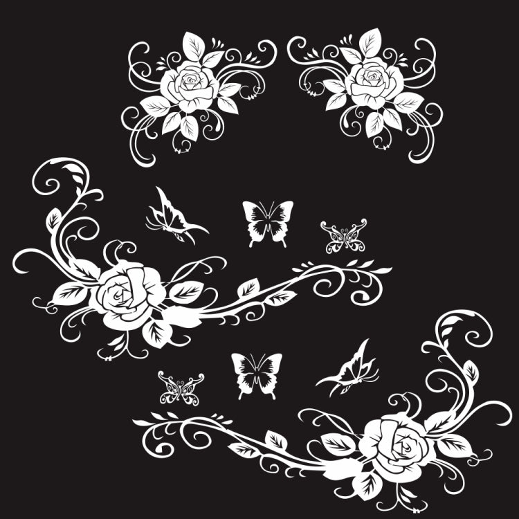 2 PCS/Set D-72 Butterfly Love Flower Pattern Car Modified Decorative Sticker
