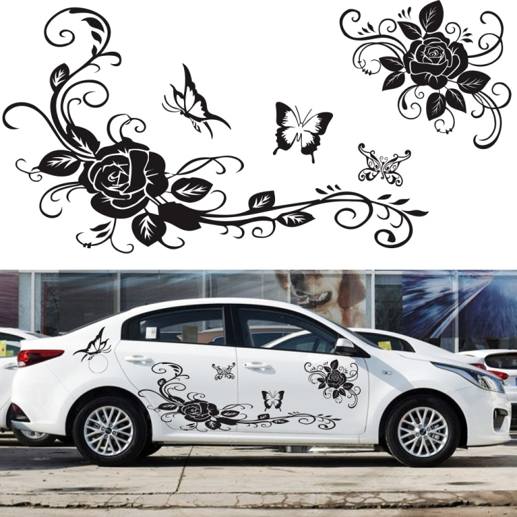 2 PCS/Set D-72 Butterfly Love Flower Pattern Car Modified Decorative Sticker