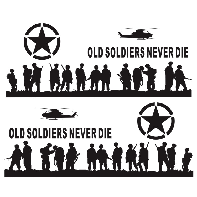 2 PCS/Set D-84 Old Soldiers Pattern Car Modified Decorative Sticker
