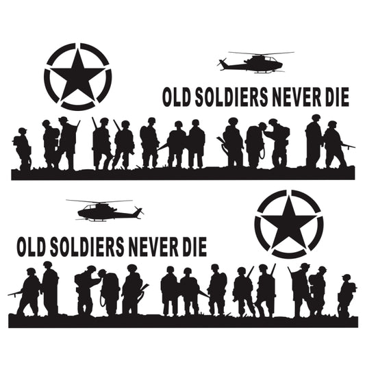 2 PCS/Set D-84 Old Soldiers Pattern Car Modified Decorative Sticker