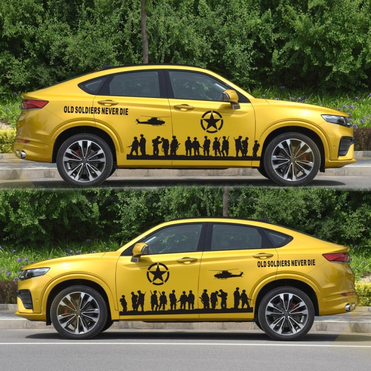 2 PCS/Set D-84 Old Soldiers Pattern Car Modified Decorative Sticker