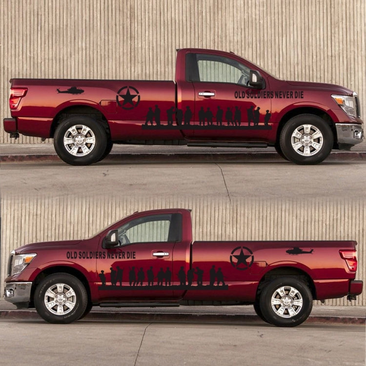 2 PCS/Set D-84 Old Soldiers Pattern Car Modified Decorative Sticker