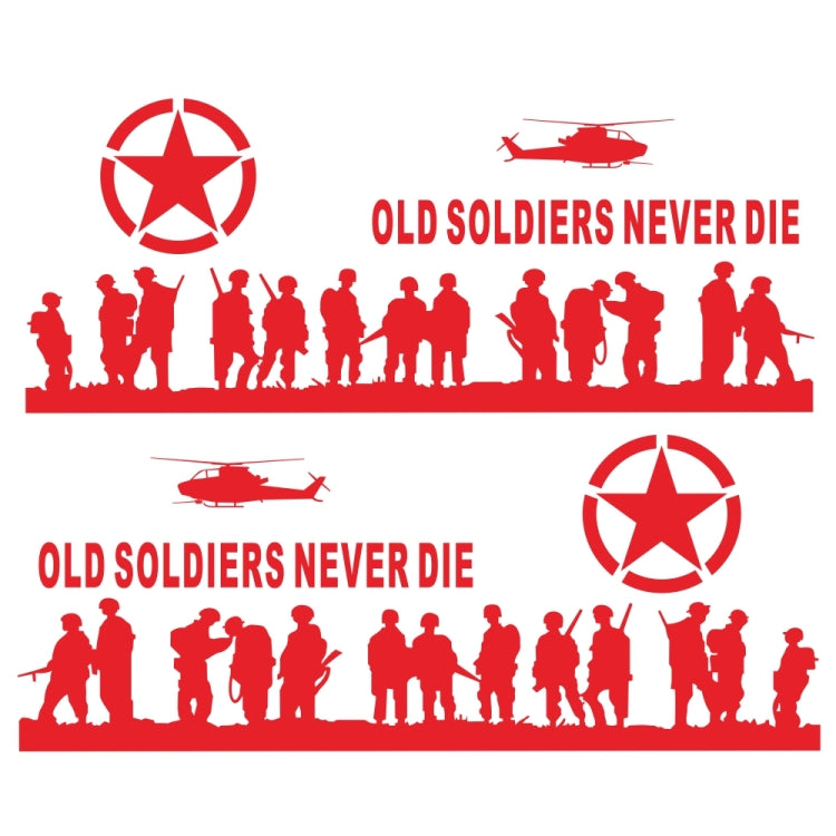 2 PCS/Set D-84 Old Soldiers Pattern Car Modified Decorative Sticker