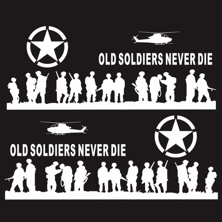 2 PCS/Set D-84 Old Soldiers Pattern Car Modified Decorative Sticker